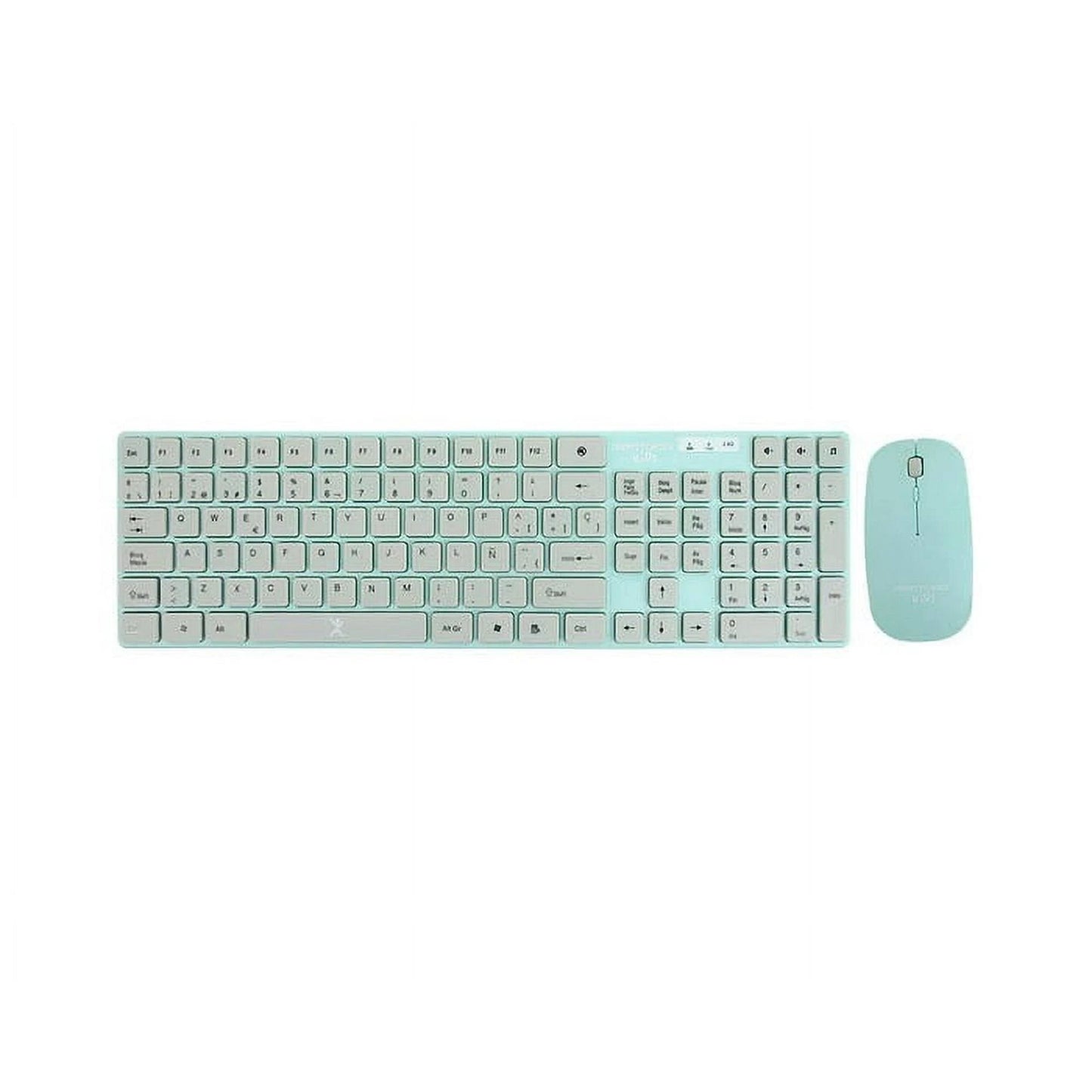 Kit de teclado y mouse Perfect Choice, Inalámbrico, Turquesa