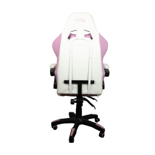 Silla Stylos Gamer Xzeal Blanco y Rosa, Ajustable, 145Grados