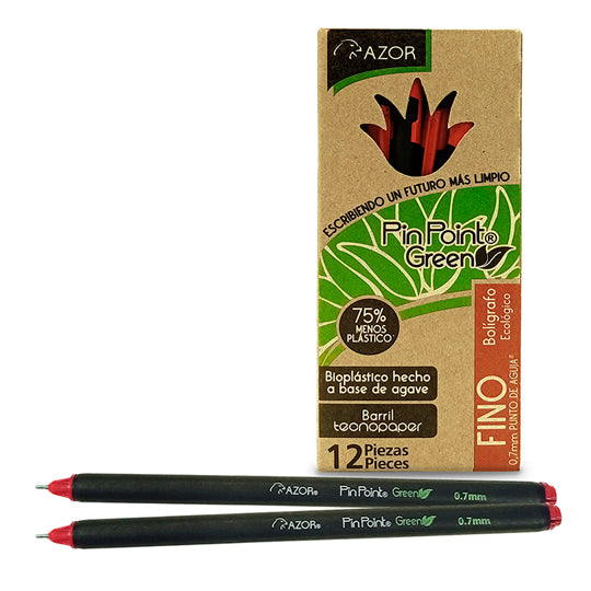 Bolígrafo Pin Point Ecologico Punto Fino 0.7 mm, Rojo - Caja con 12 pzas