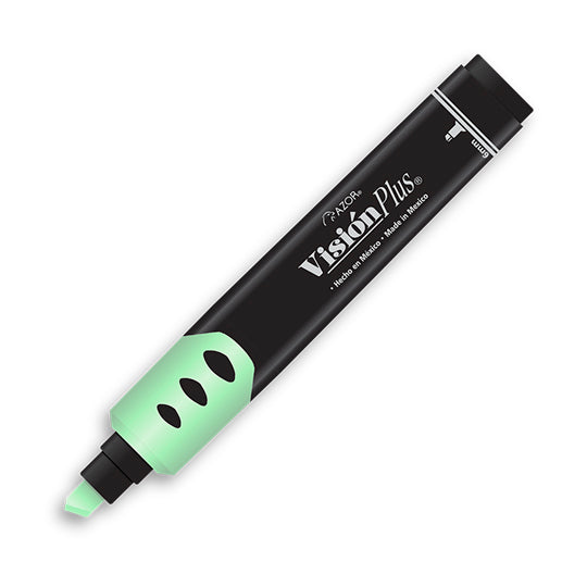 Marcatexto Vision Plus Punta Cincel 6mm, Verde Pastel - Caja con 12 Piezas