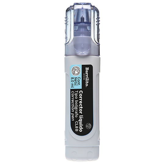 Corrector líquido BARRILITO tipo bolígrafo de 8 ml