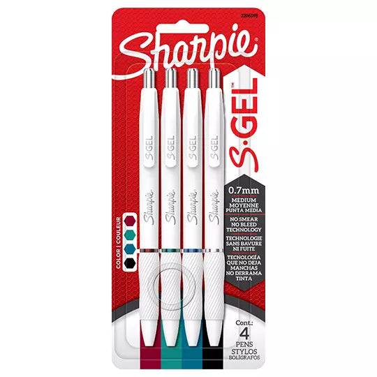 Bolígrafo Sharpie S-gel Classic blistercon 4 piezas colores surtidos