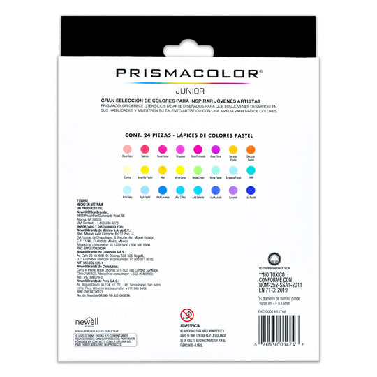 Colores PRISMACOLOR junior colores pastel 24 piezas