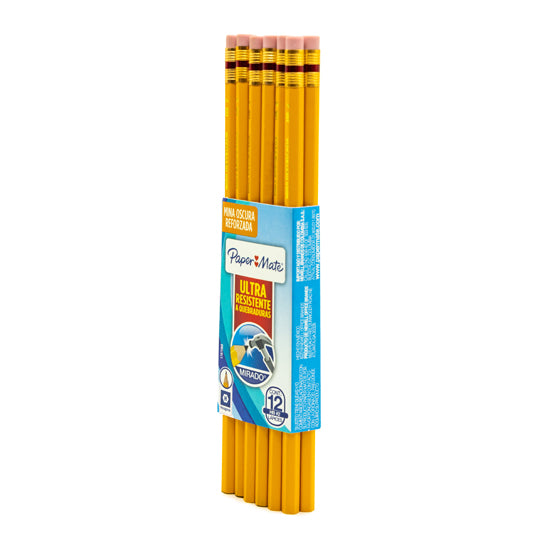 Lápiz Mirado PAPER MATE hexagonal no. 2 - fajilla con 12 lápices