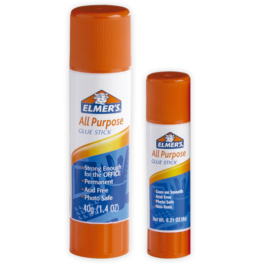 Lapiz Adhesiivo Elmers de 40grs, Blanco - 1 Pieza + una Barra de 6grs