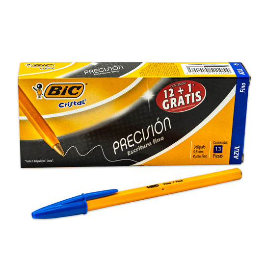 Bolígrafo Cristal BIC Azul Punto Fino 0.8mm