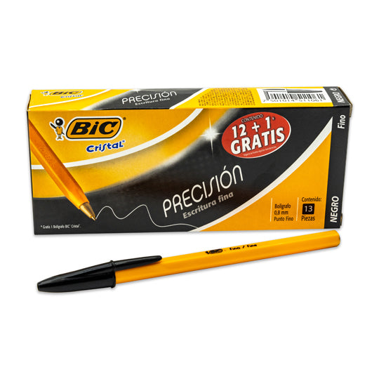 Bolígrafo Cristal BIC Negro Punto Fino 0.8mm