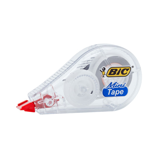 Corrector de Cinta Bic Mini de 6 Metros, Cuerpo Transparente - Estuche con 6 Piezas