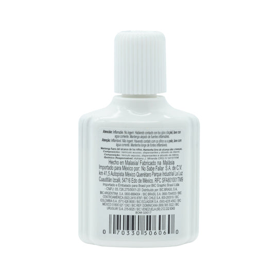 Corrector liquido Bic, Base Agua de 20ml con Brocha - 1 pieza