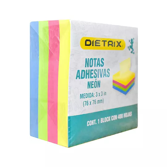 Notas Adhesivas Dietrix Neon 3x3 pulgadas 76 x 76 mm