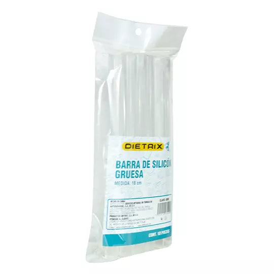 Barras de silicón grueso DIETRIX 11.3mmx18cm con bolsa de 10 pzas