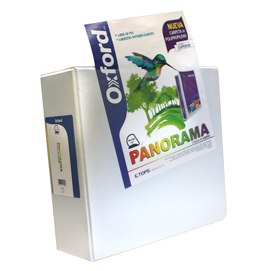Carpeta panorámica OXFORD herraje en D 4 pulgadas color blanco tamaño carta