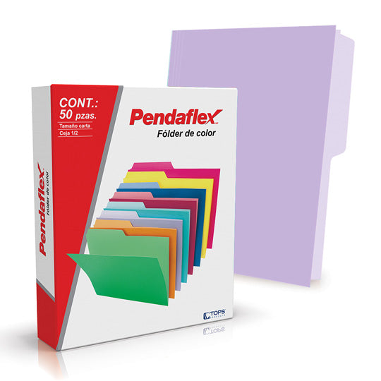 Folder 1/2 ceja PENDAFLEX broche de 8cm color lavanda tamaño carta