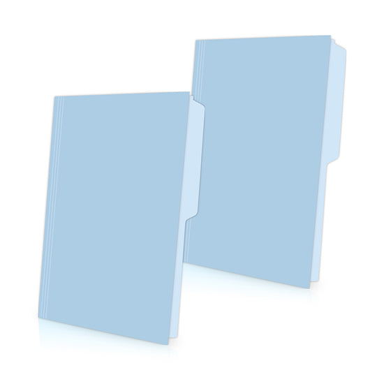 Folder manila 1/2 ceja OXFORD broche de 8cm color azul pastel tamaño oficio