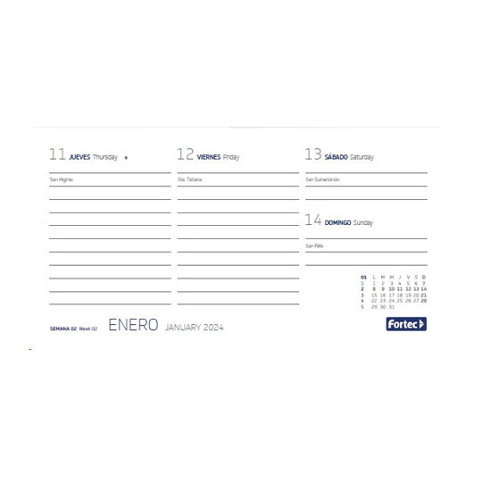 Agenda de Bolsillo Fortec 2024, Negro - 1 Pieza