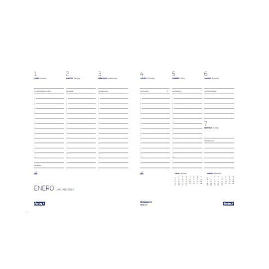 Agenda Ejecutiva Fortec 2024, Negra - 1 Pieza
