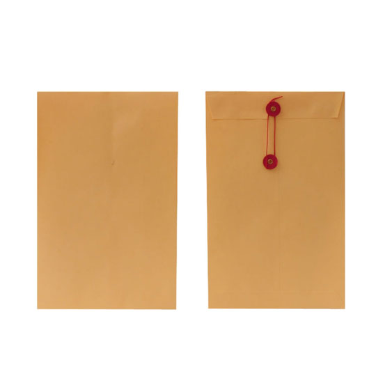 Sobre Manila FORTEC solapa con rondana e hilo color amarillo tamaño esquela con 25 sobres
