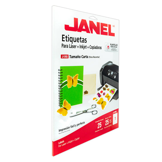 Etiqueta láser JANEL tamaño carta - 1 paquete