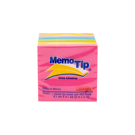 Block de Notas Adhesivas Memo-Tip, Surtido Neon - Block con 400 Notas