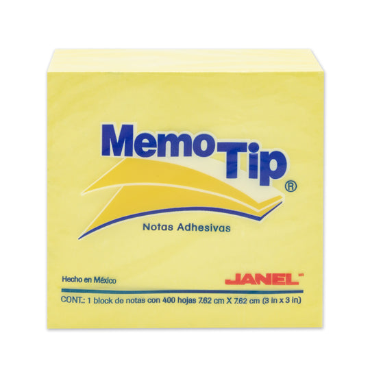 Block de Notas Adhesivas Memo-Tip, Amarillo - Block con 400 Notas