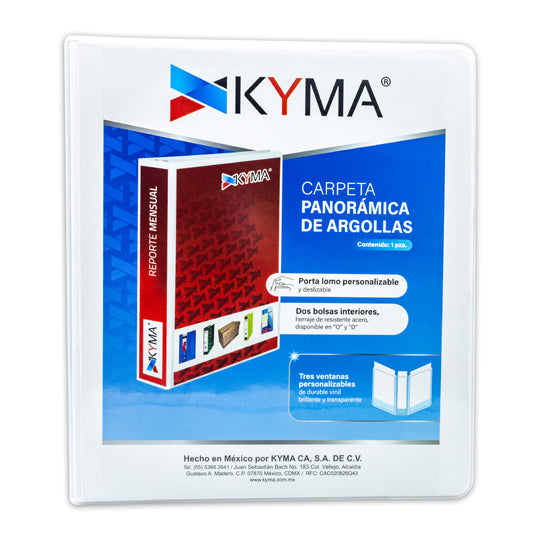 Carpeta KYMA herraje en O 0.5 pulgadas color blanco tamaño carta