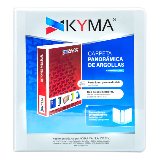 Carpeta KYMA herraje en O 1 pulgada color blanco tamaño carta
