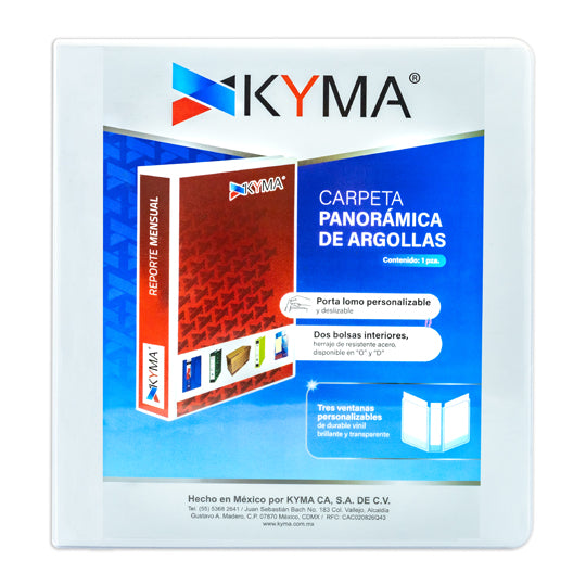 Carpeta KYMA herraje en D 1.5 pulgadas color blanco tamaño carta