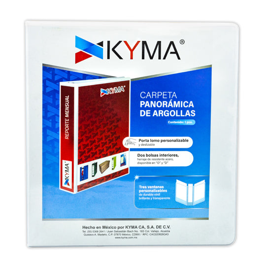 Carpeta KYMA herraje en O 1.5 pulgadas color blanco tamaño carta