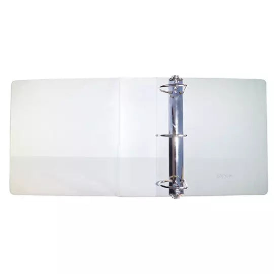 Carpeta panorámica KYMA carta blanca cubierta mate herraje en " D" de 3 pulgadas