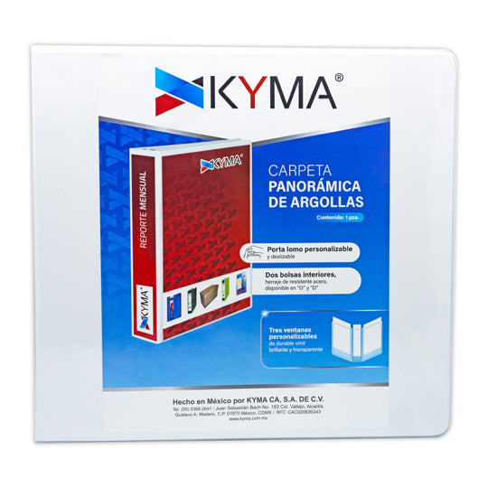 Carpeta KYMA herraje en D 4 pulgadas color blanco tamaño carta