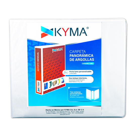 Carpeta KYMA herraje en D 5 pulgadas color balnco tamaño carta