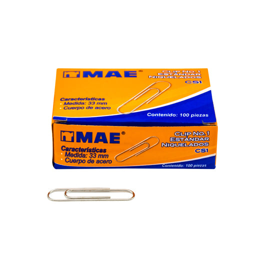 Clip MAE Estándar no. 1 - caja con 100 piezas