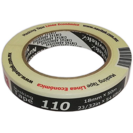 Cinta Masking Tape Navitek Color Natural de 18mm x 50m - 1 Pieza