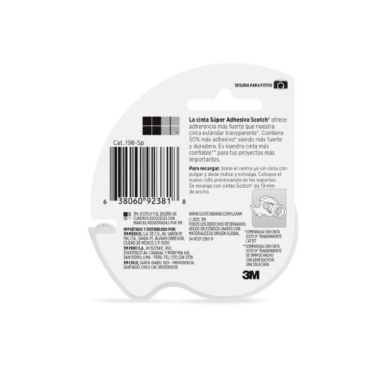 Cinta Adhesiva Scoth con Despachador 19mm x 16.5m - 1 Pieza