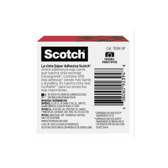 Cinta Adhesiva Scoth Transparente 19mm x 25.4m - 1 Pieza