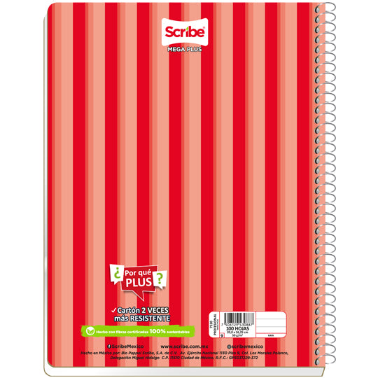Cuaderno forma francesa SCRIBE raya 100 hojas