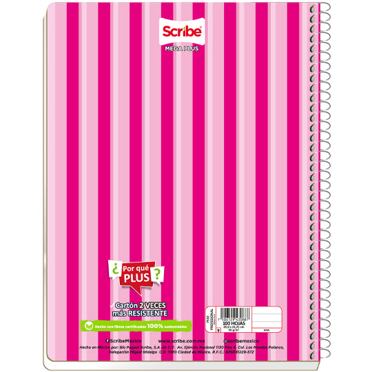 Cuaderno profesional mega plus SCRIBE blanco 100 hojas