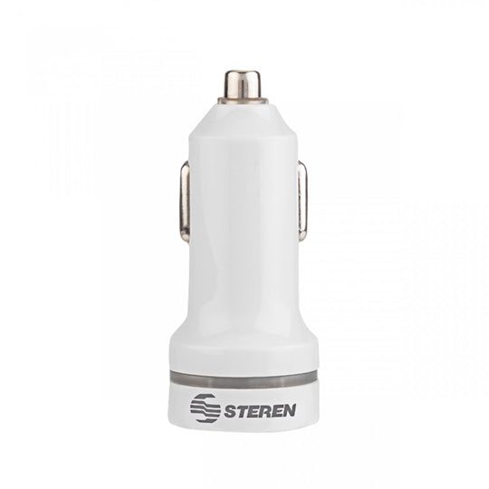 Cargador usb para auto STEREN color blanco 1 pieza