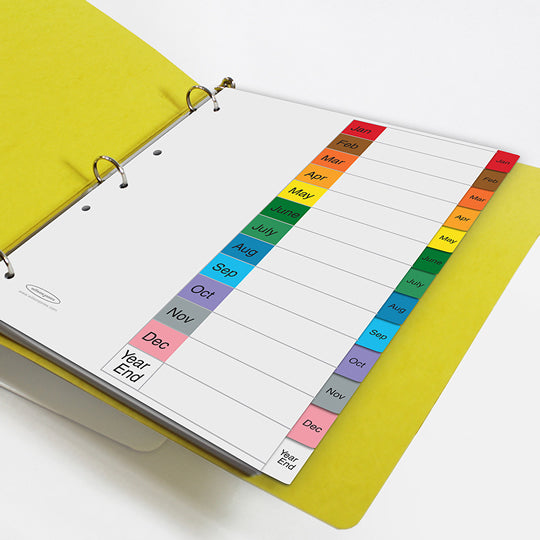 Separadores Wilson Jones Tamaño Carta, con Cejas de colores - 12 Divisiones