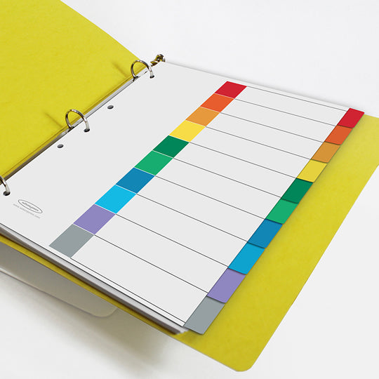 Separadores Wilson Jones Tamaño Carta, con Cejas de colores - 10 Divisiones