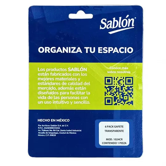 Gafete de cristal Sablón uso vertical/horizontal 6x9 cm blíster con 6 piezas
