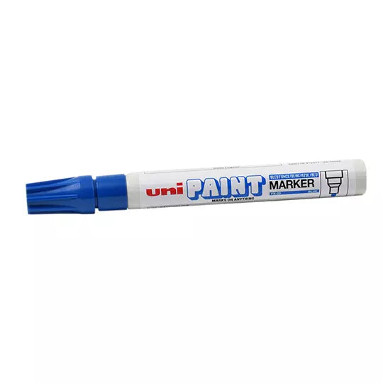 Marcador permanente UniPaint punta balacolor azul caja con 12 pzas