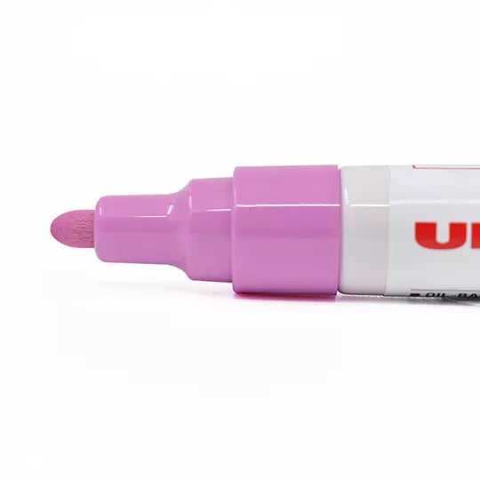 Marcador permanente UniPaint punta bala4.4 mm color rosa caja con 12 pzas
