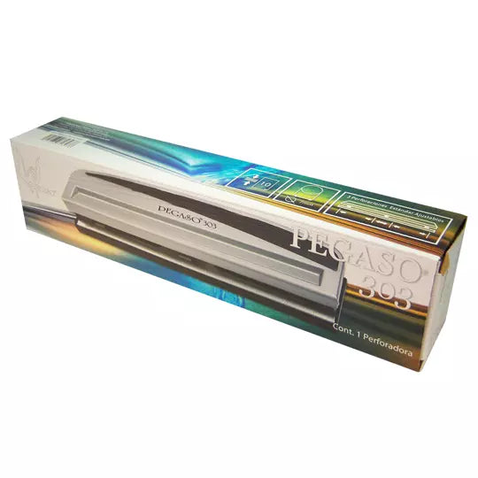 Perforadora metálica Pegaso 303 de 3 orificios perfora hasta 10 hojas