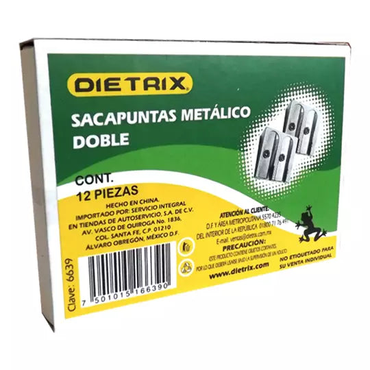 Sacapuntas metálico doble Dietrix 12 piezas