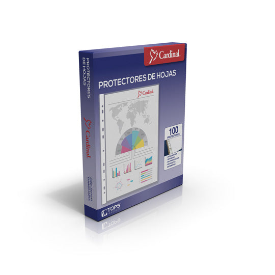 Protector de Hojas Cardinal Tamaño Carta, Antirreflejante - Caja con 100 Piezas