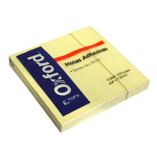 Block de Notas Adhesivas Oxford, Amarillo - Block con 100 Notas