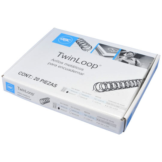 Arillos Metalicos Twin Loop 1" Negro - Caja con 20 Piezas