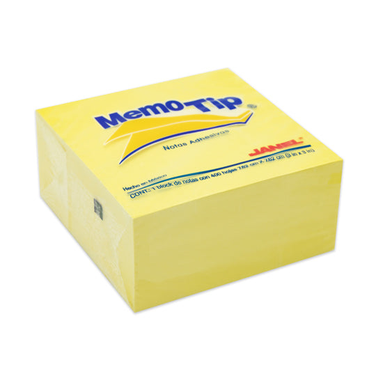 Block de Notas Adhesivas Memo-Tip, Amarillo - Block con 400 Notas