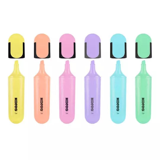 Resaltador kores Bright Line Plus pastelset 6 piezas